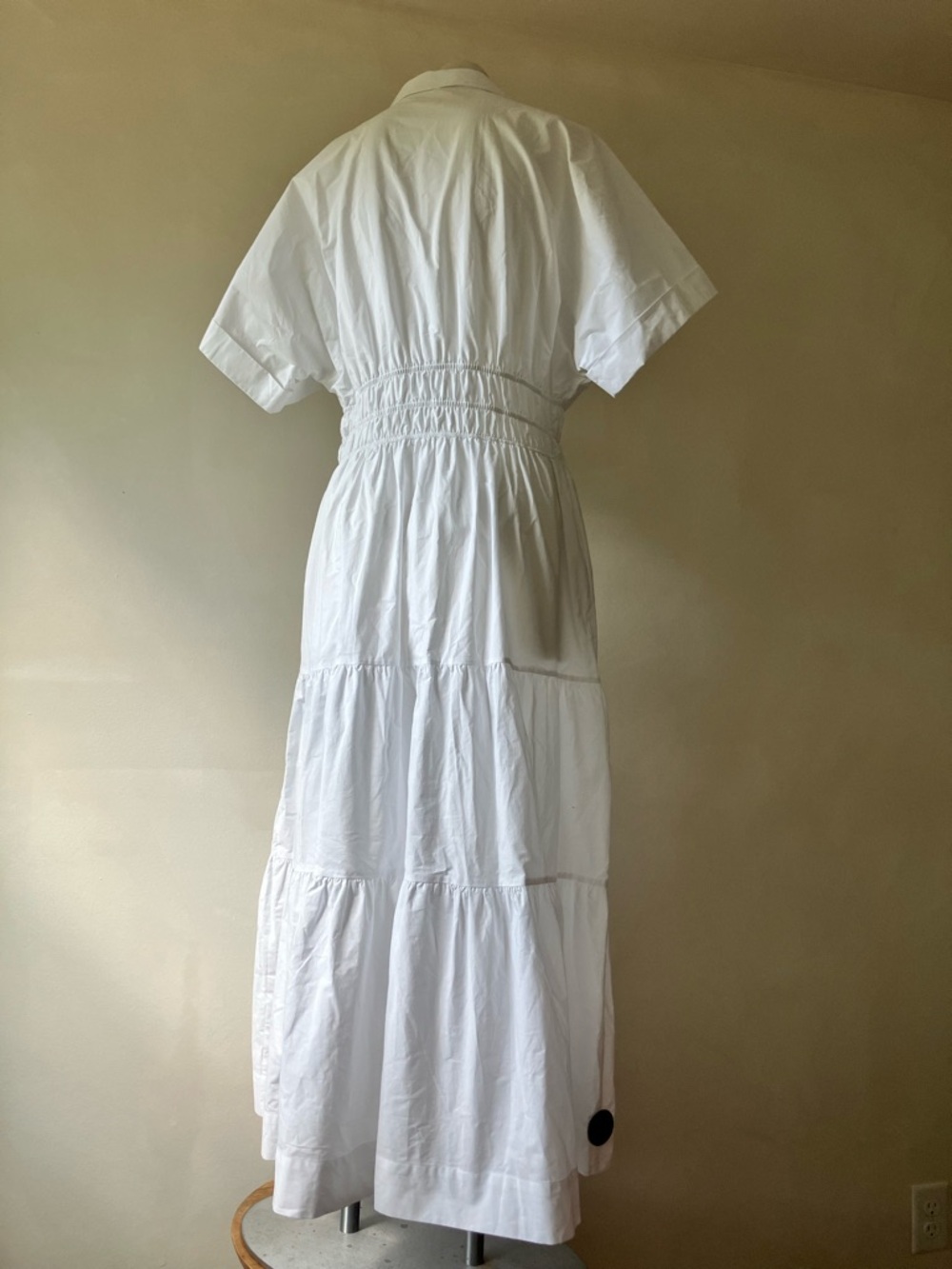 Anthropologie White Collared Tiered Maxi Dress - Picture 4 of 9